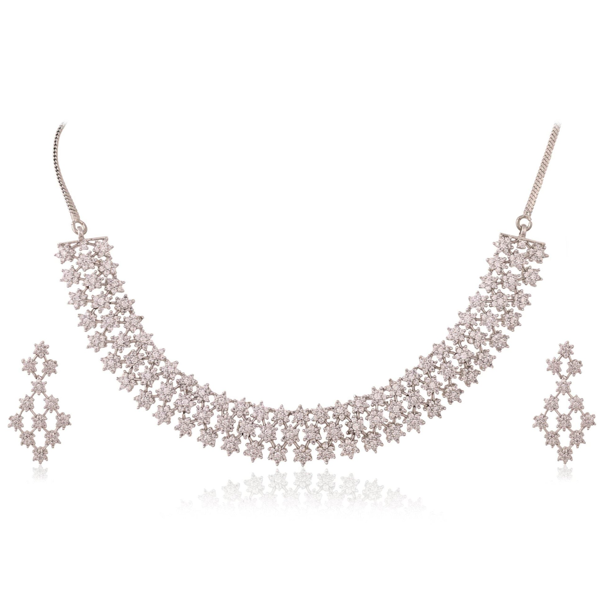 Luxurious CZ Necklace Set for a Glamorous Touch T4 Jewels