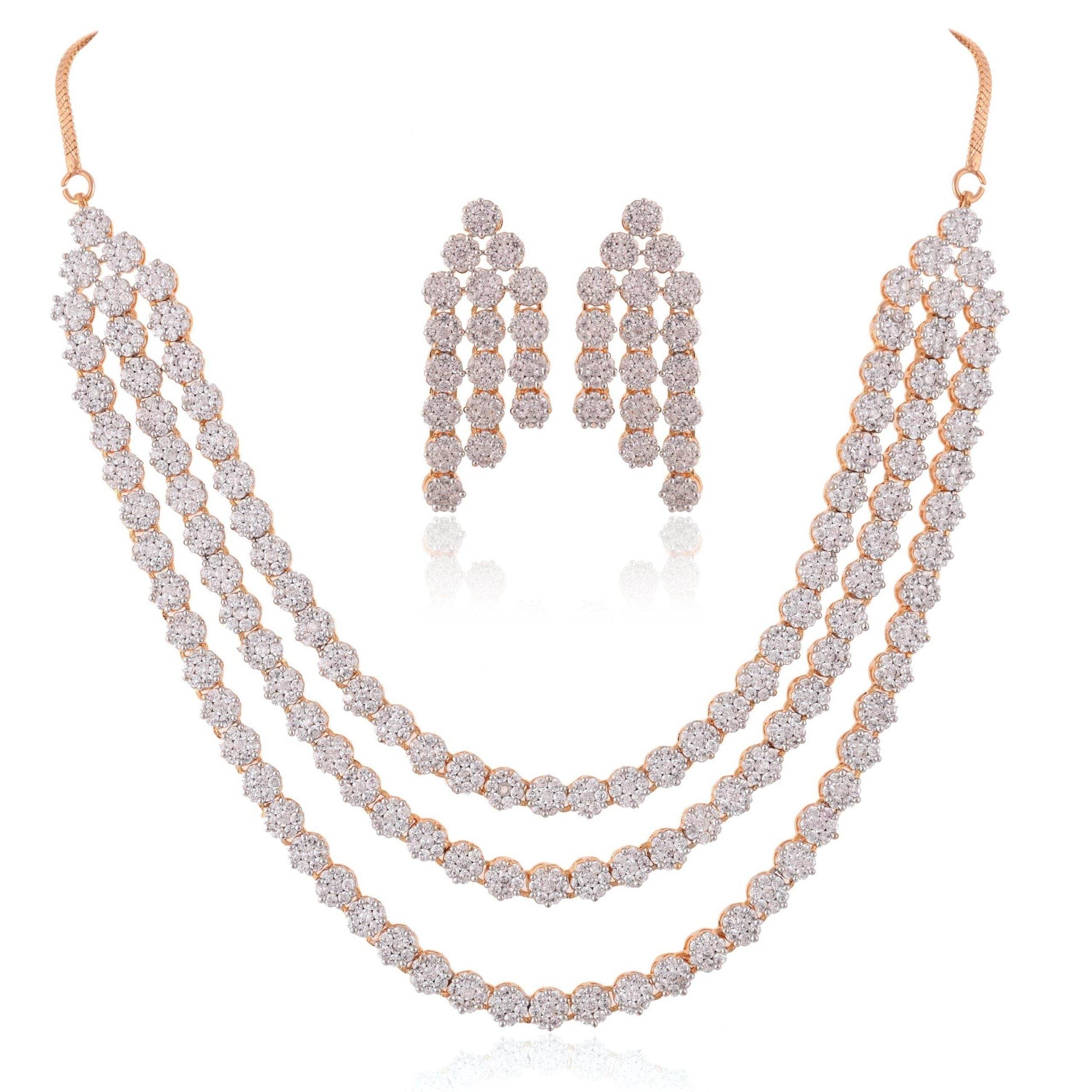 Classic Handmade CZ Necklace Set - Timeless Beauty T4 Jewels