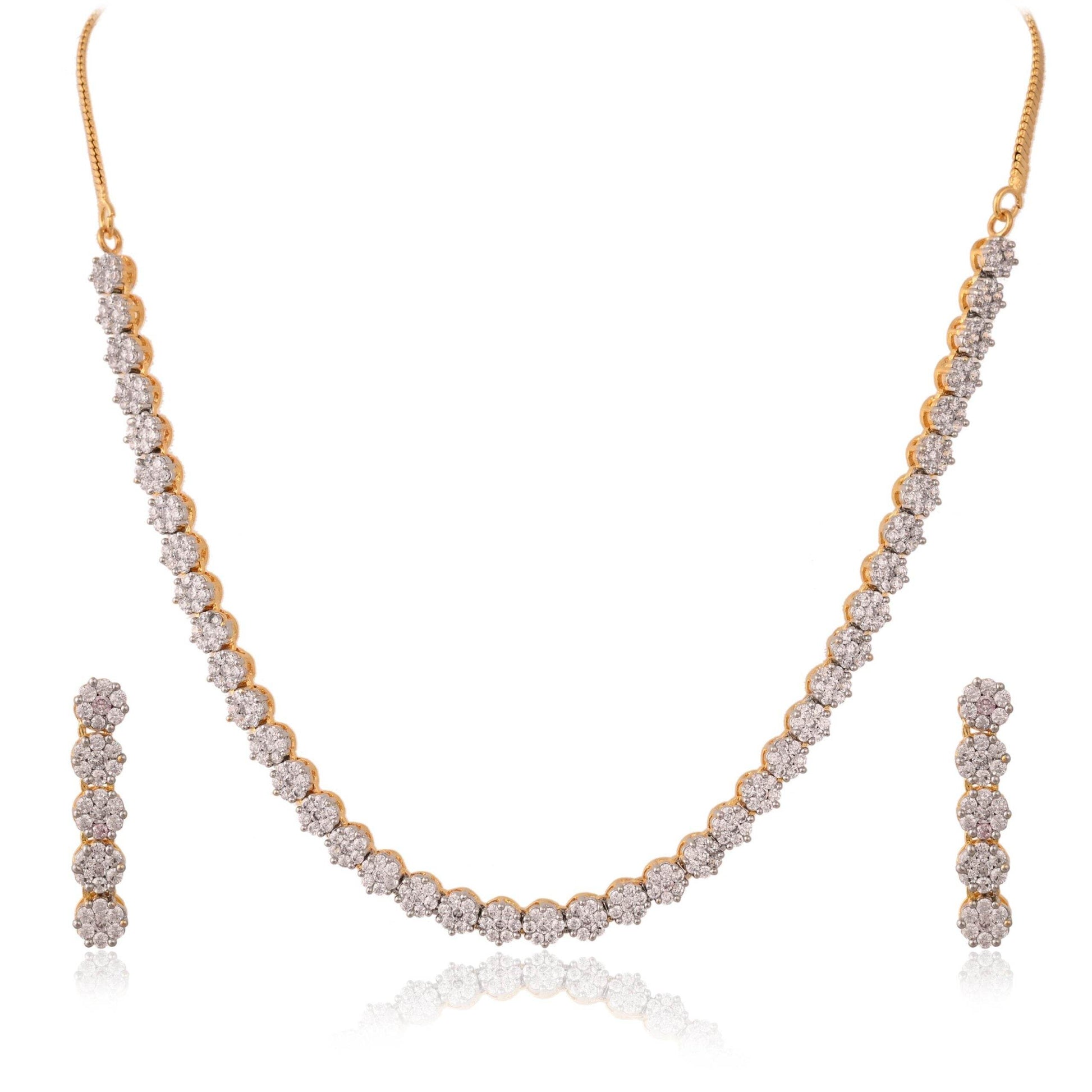 Luxurious Handmade CZ Necklace Set - A Special Treat T4 Jewels