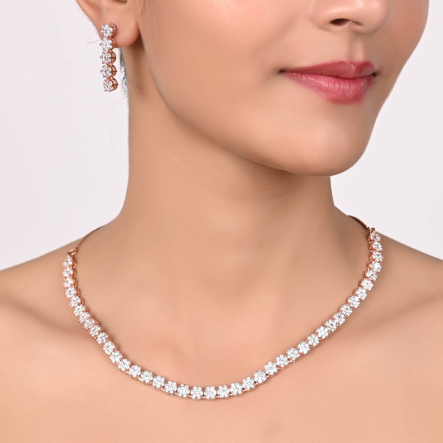 Stunning Handmade CZ Necklace Set - An Eye-Catching Piece T4 Jewels