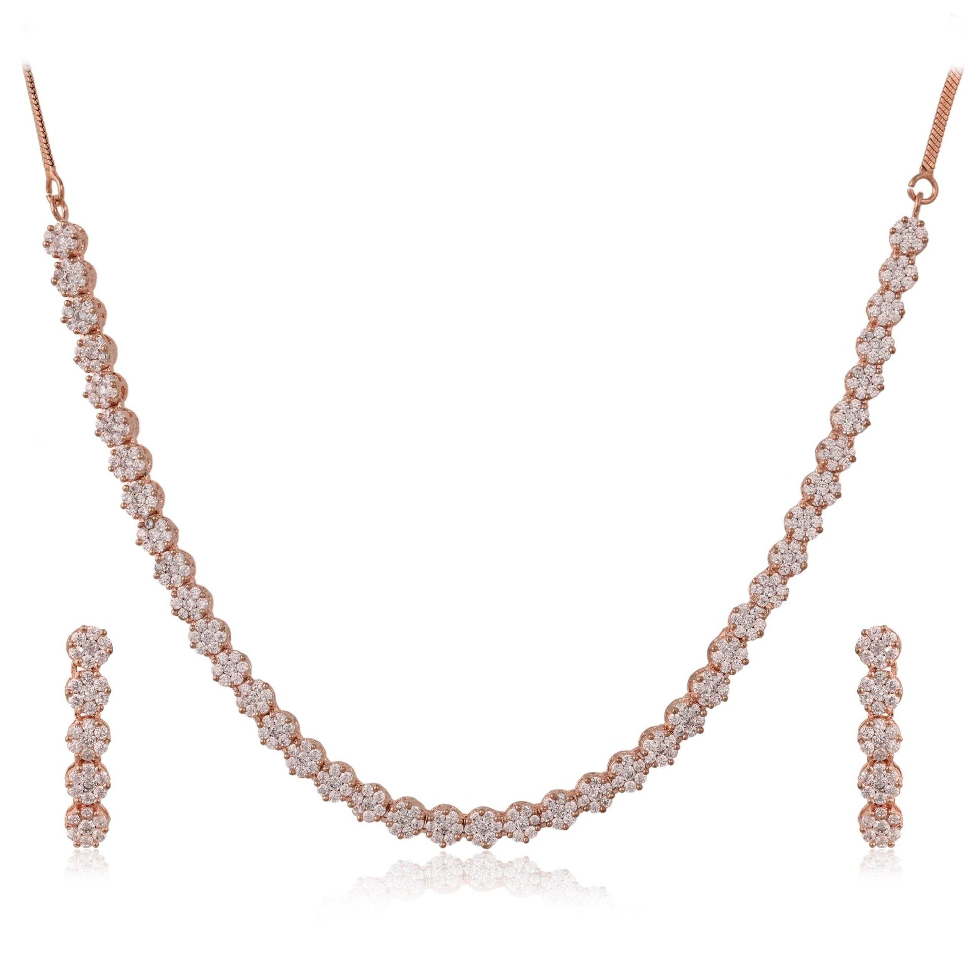 Stunning Handmade CZ Necklace Set - An Eye-Catching Piece T4 Jewels