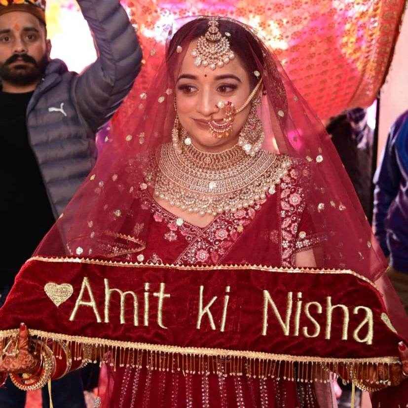 Bride Entry Customized Bridal Dupatta With Name For Wedding & Engagement Customized Chunri For Wedding T4 Jewels