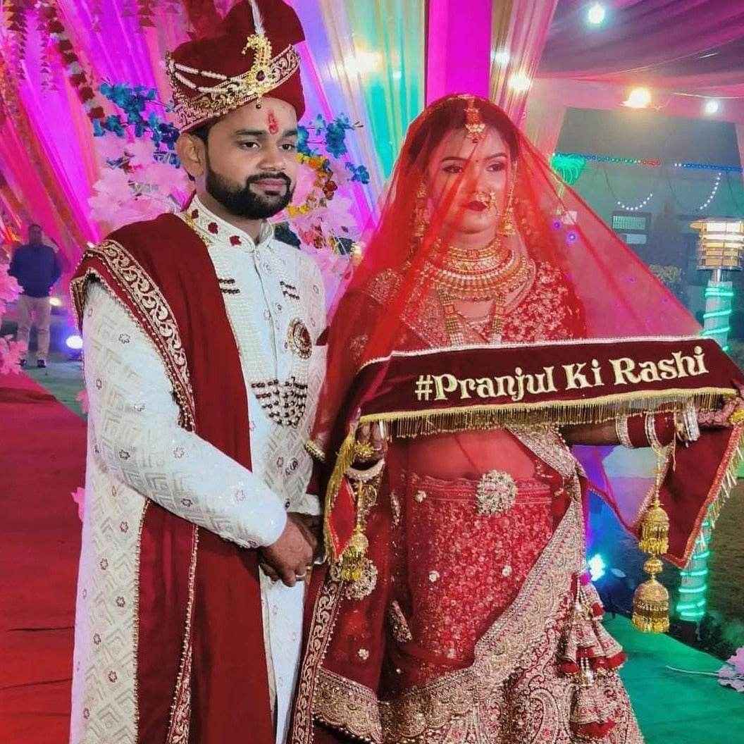 Bride & Groom Name Bridal Entry Dupatta For Wedding Customized Chunri For Wedding T4 Jewels