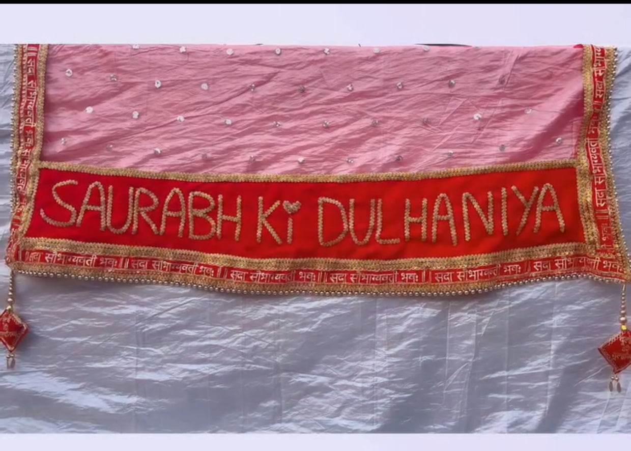 T4 Jewels Beautiful Entry Dupatta For Bridal Entry For Wedding & Marriage Customized Chunri For Wedding T4 Jewels