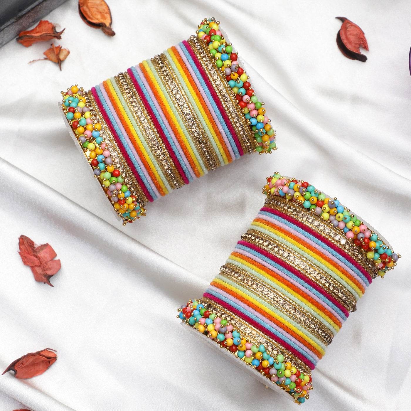 Set of 2 Fancy Bridal Bangle sets by T4 Jewels Multi All Bangle Sets T4 Jewels