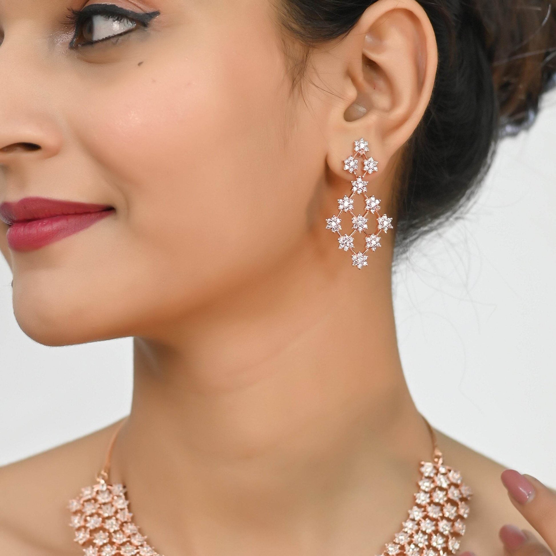 Gorgeous CZ Necklace Set for a Bold and Beautiful Statement T4 Jewels