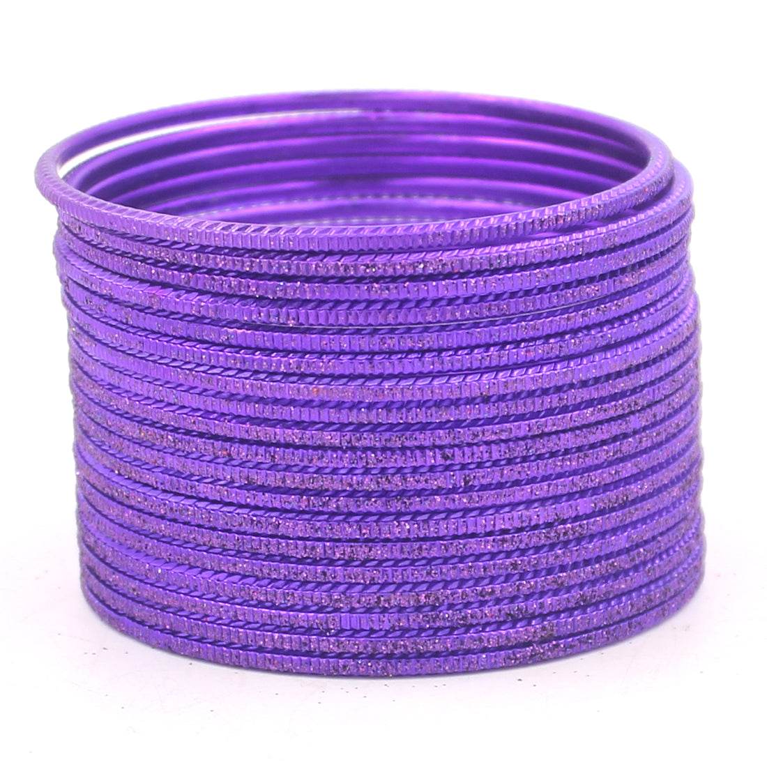 Set of 24 Lehar Glitter Metal Bangles by T4 Jewels Jamuni Plain Metal Bangles T4 Jewels