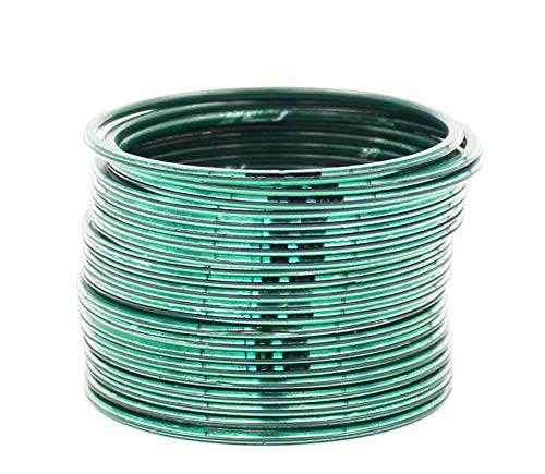 T4 Jewels Many Colors Glossy Metal Bangles (Pack Of 24). Dark Green Metal Bangles T4 Jewels