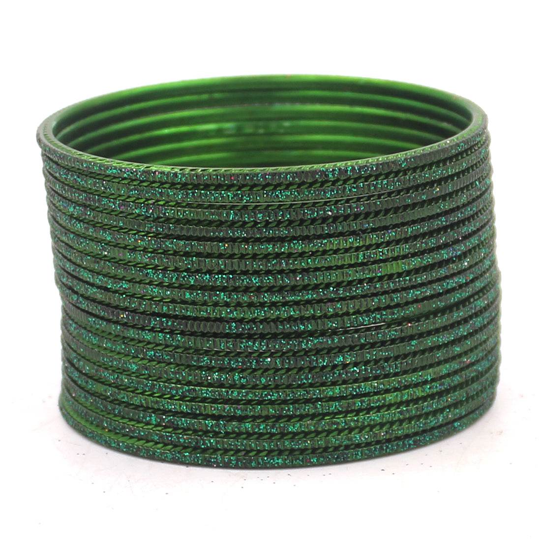 Set of 24 Lehar Glitter Metal Bangles by T4 Jewels Kai Plain Metal Bangles T4 Jewels