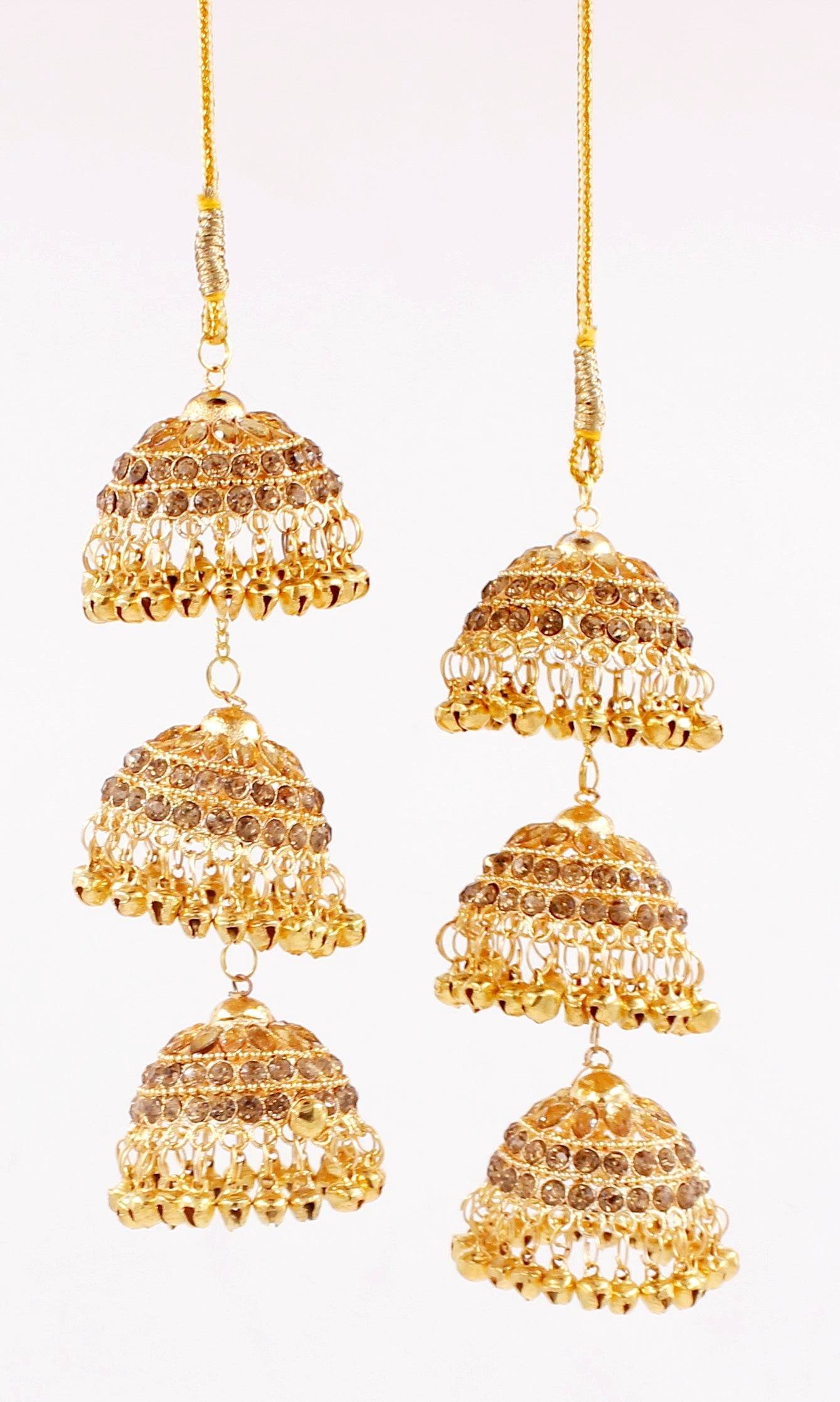 Traditional Golden Stone Three-Tier Kaleere by T4 Jewels T4 Jewels