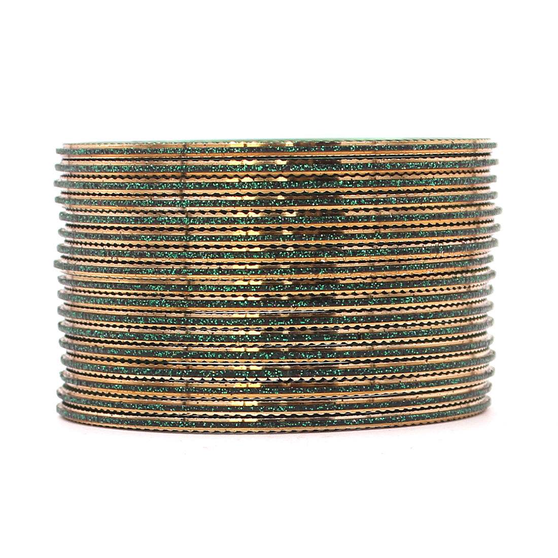 Shining Glitter Bangles with golden borders by T4 Jewels Kai Plain Metal Bangles T4 Jewels