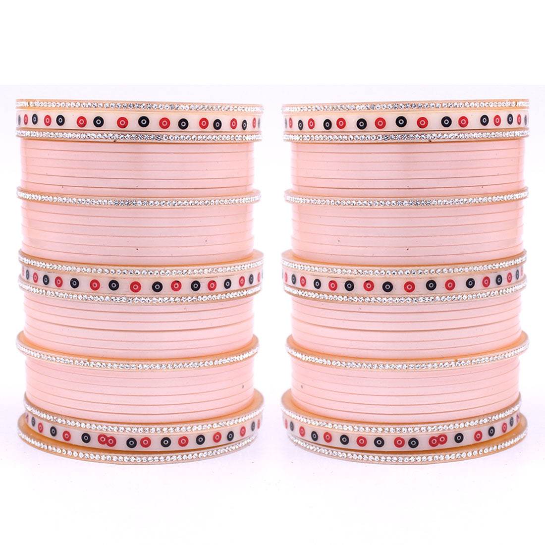 Traditional Punjabi Bridal Chura by T4 Jewels Light Peach Bridal Chuda T4 Jewels