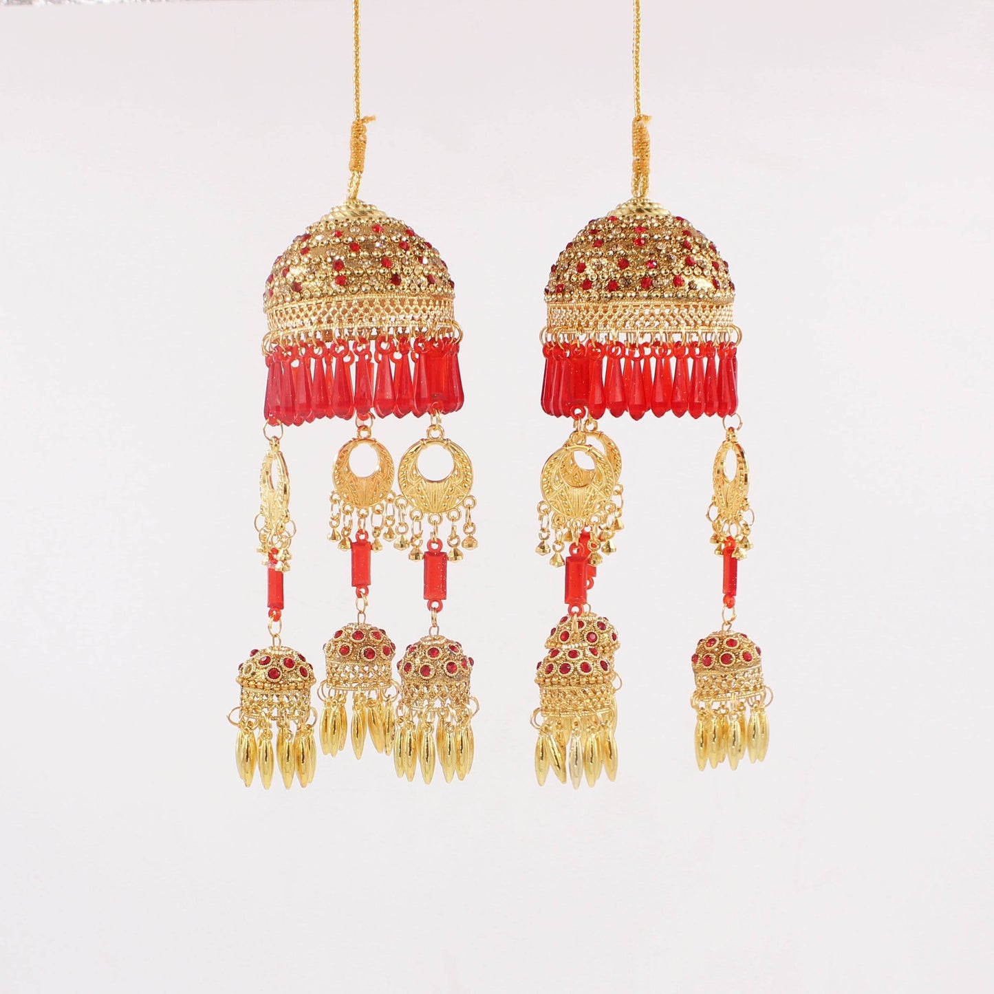 Classic Jhumar Latkan Kaleere with Triangular Fallings by T4 Jewels T4 Jewels