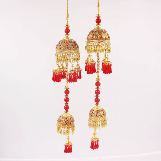 Traditional Jhumar Latkan Kaleere with Triangular Fallings by T4 Jewels T4 Jewels