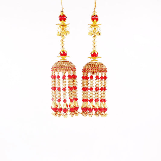 Traditional Red and Golden Jhumar Kaleere by T4 Jewels T4 Jewels