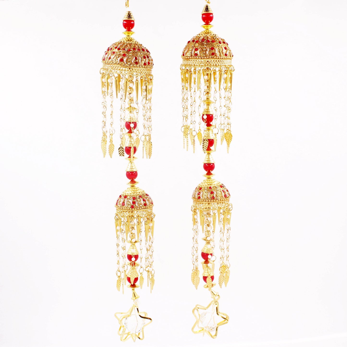 Traditional Two-Tier Jhumar Kaleere with Star Shape Falling by T4 Jewels T4 Jewels