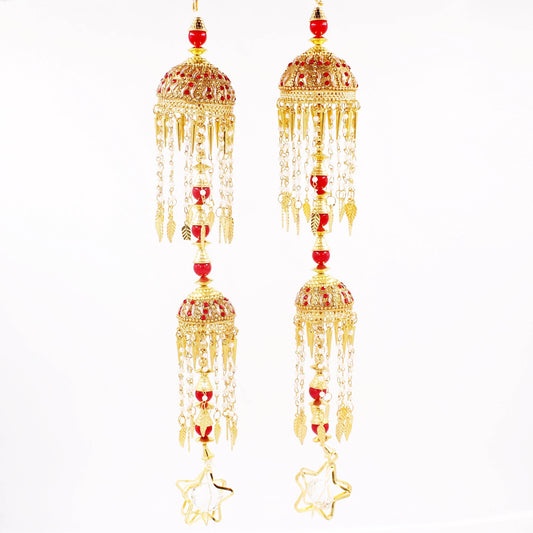 Traditional Two-Tier Jhumar Kaleere with Star Shape Falling by T4 Jewels T4 Jewels