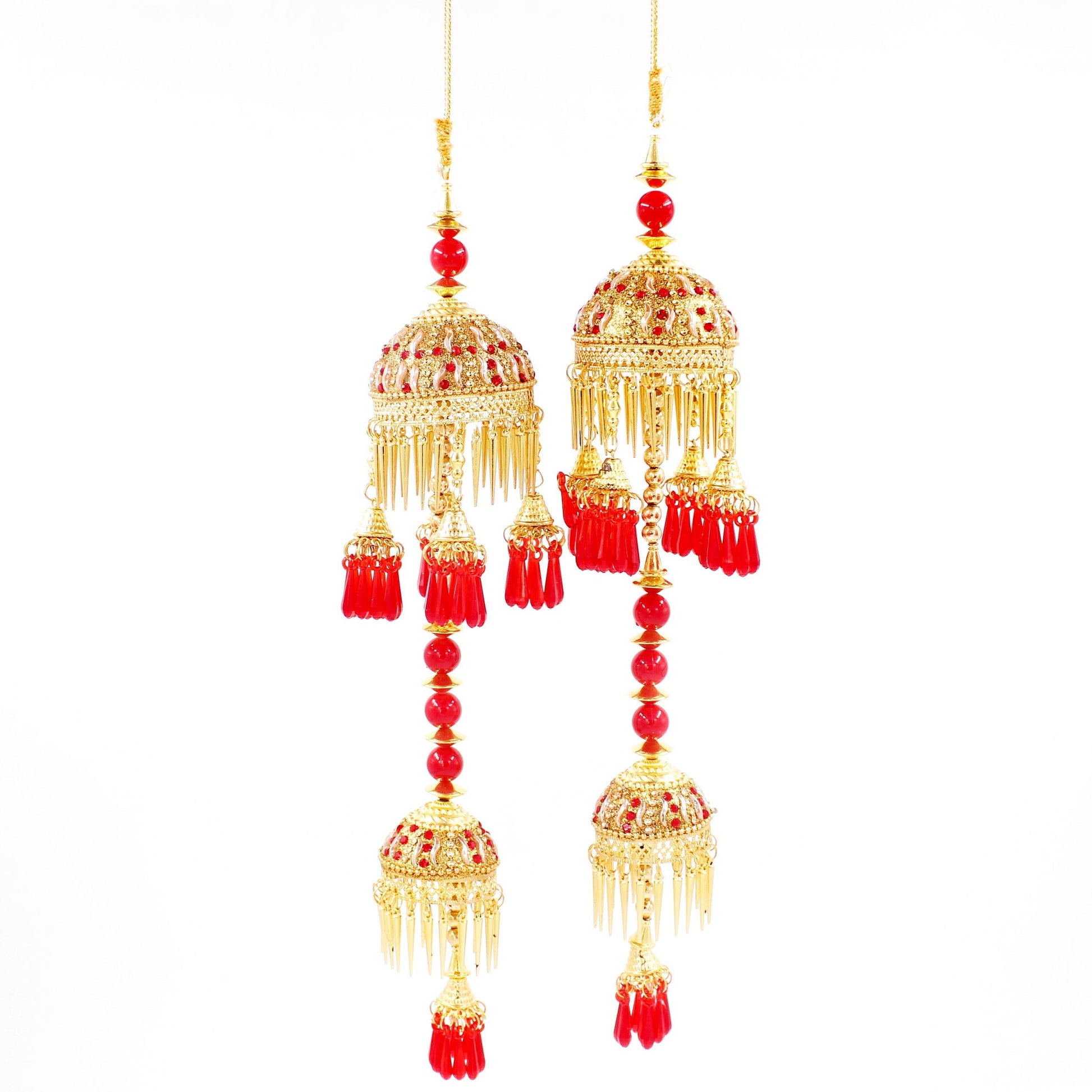 Traditional Two-Tier Jhumar Kaleere with Stone work by T4 Jewels T4 Jewels