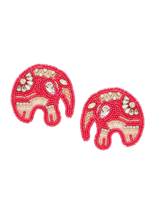 Beautiful Elephant Shaped Handmade Earring by T4 Jewels Rani T4 Jewels