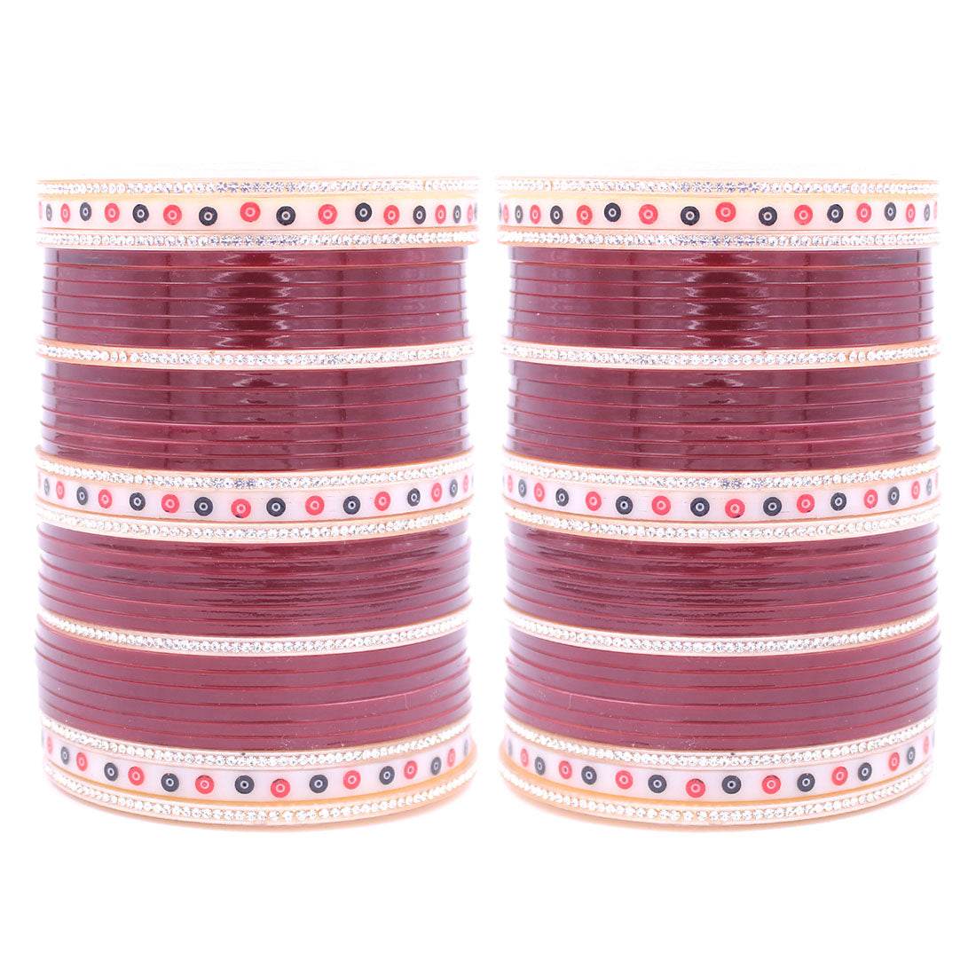 Traditional Punjabi Bridal Chura by T4 Jewels Maroon Bridal Chuda T4 Jewels