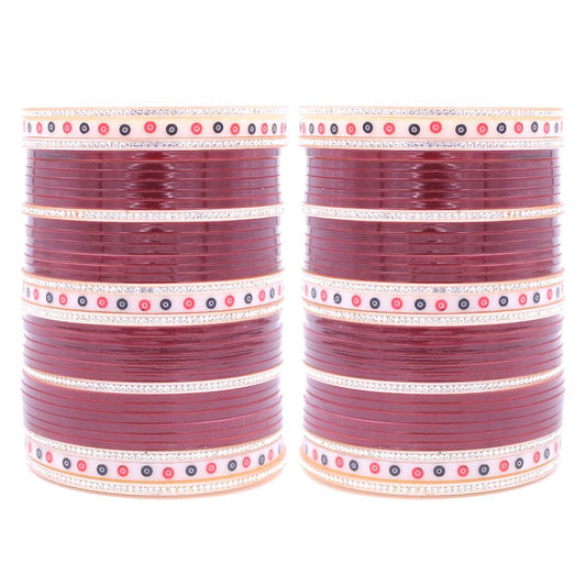 Traditional Punjabi Bridal Chura by T4 Jewels Maroon Bridal Chuda T4 Jewels