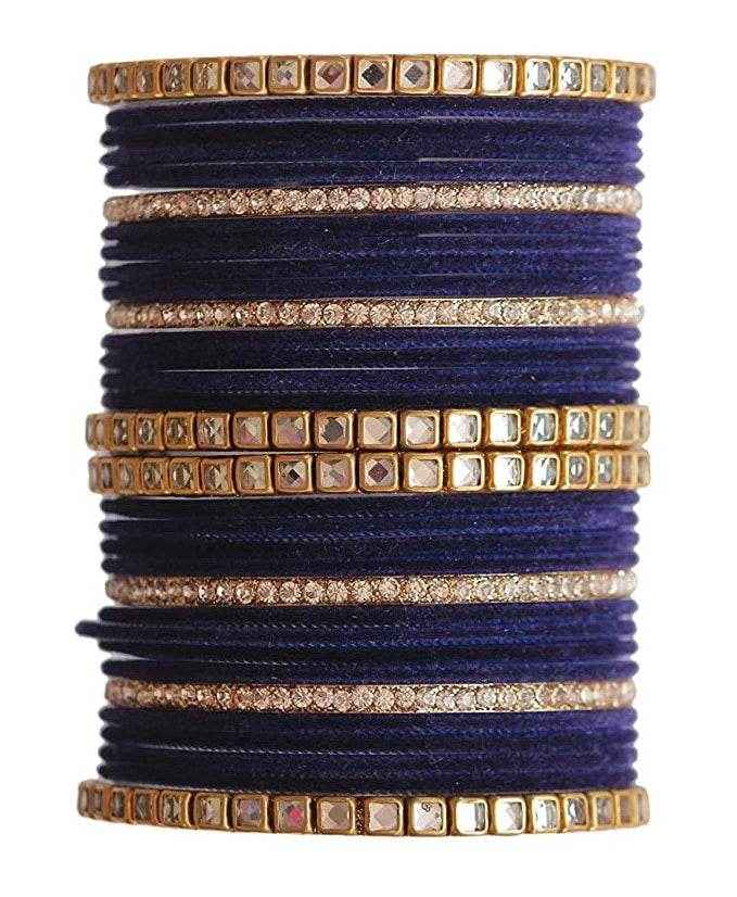 T4 Jewels 18k Gold Plated Zircon Stones And Beads Studded Fashion Jewellery Metal Bangles Set - 68NO All Bangle Sets T4 Jewels