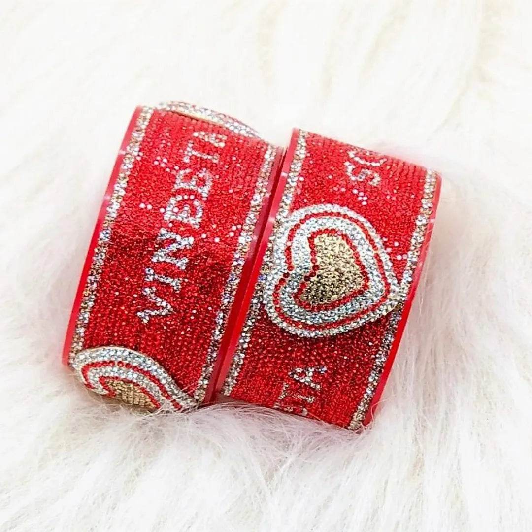 Beautiful Name Kada in Embossed Heart Design (Pack of 2) 2.8 Name Bangles T4 Jewels