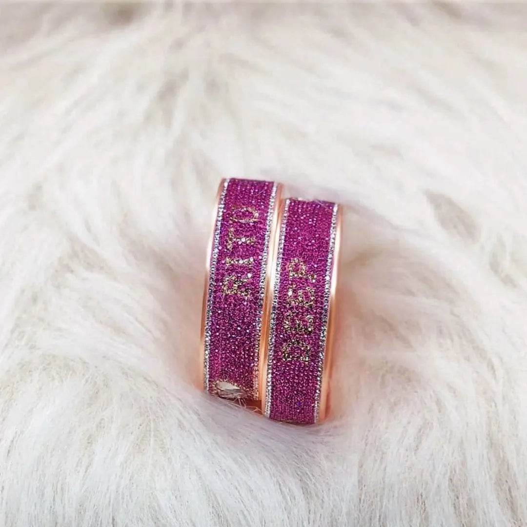 Beautiful Name Kada Pair with Heart Design (Pack of 2) 2.8 Name Bangles T4 Jewels