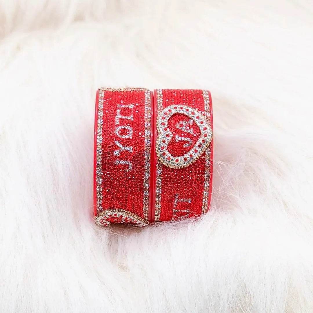 Best Name Kada Set with Initials on Heart Design (Pack of 2) Name Bangles T4 Jewels