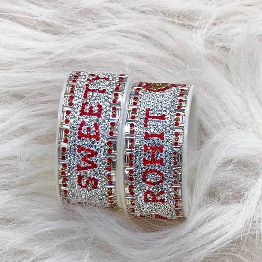 Name Bangle Pair in Best Design (Pack of 2) 2.8 Name Bangles T4 Jewels
