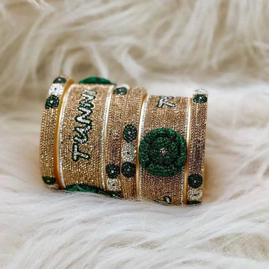 Couple Name Kada with Beautiful Flower Design (Pack of 2) 2.8 Name Bangles T4 Jewels
