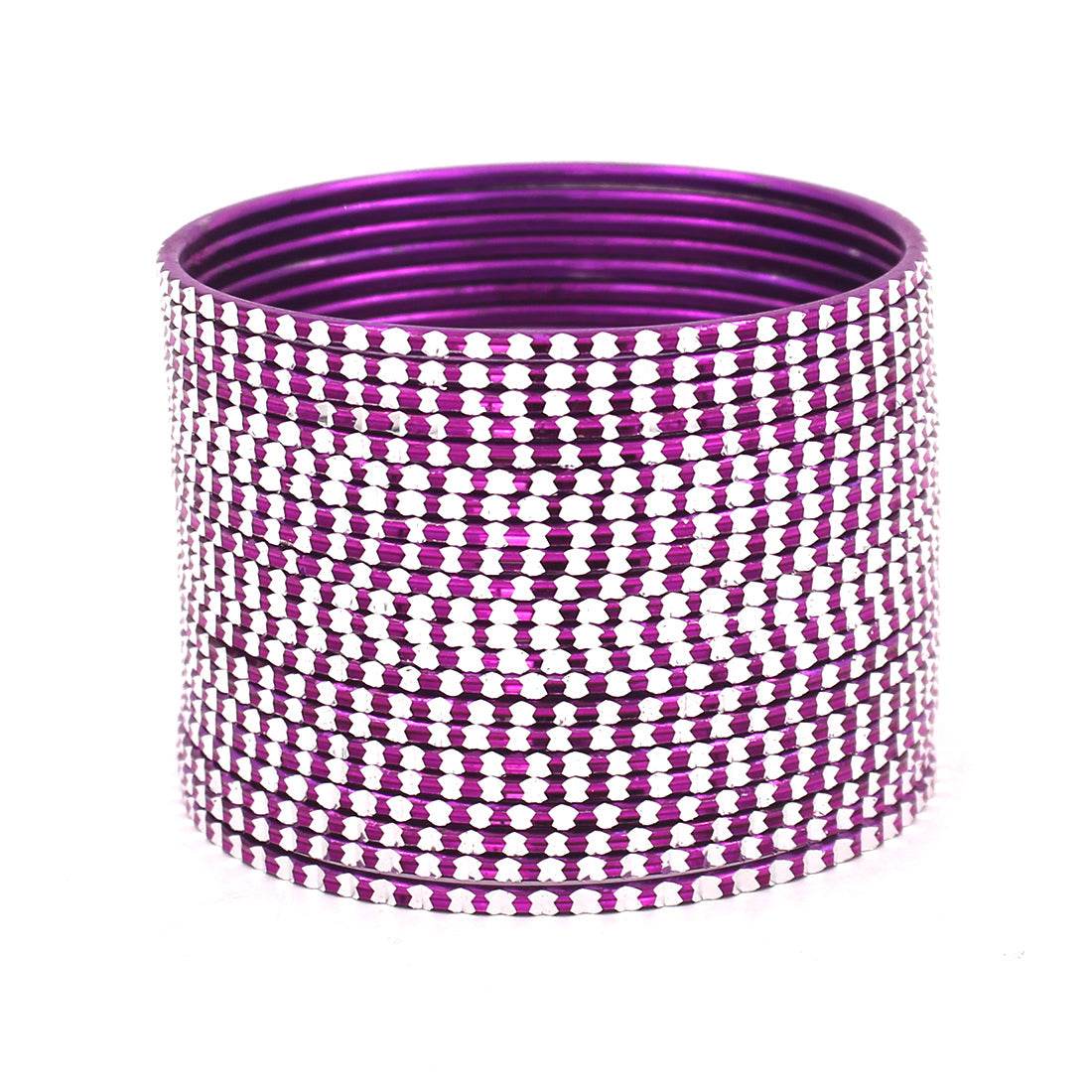 Set of 24 Shining Bangles with Cutting Design by T4 Jewels PHALSA Plain Metal Bangles T4 Jewels