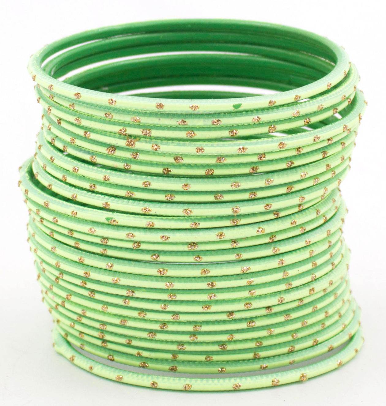 Set of 24 Plain Matte Textured Metal Bangles By T4 Jewels Pista Plain Metal Bangles T4 Jewels