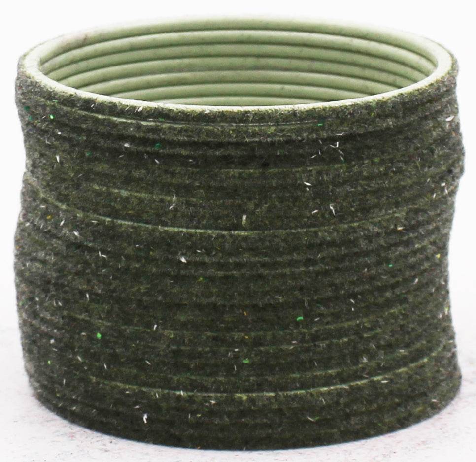 Set of 24 Plain Velvet Metal Bangles by T4 Jewels Light Mahendi Plain Metal Bangles T4 Jewels