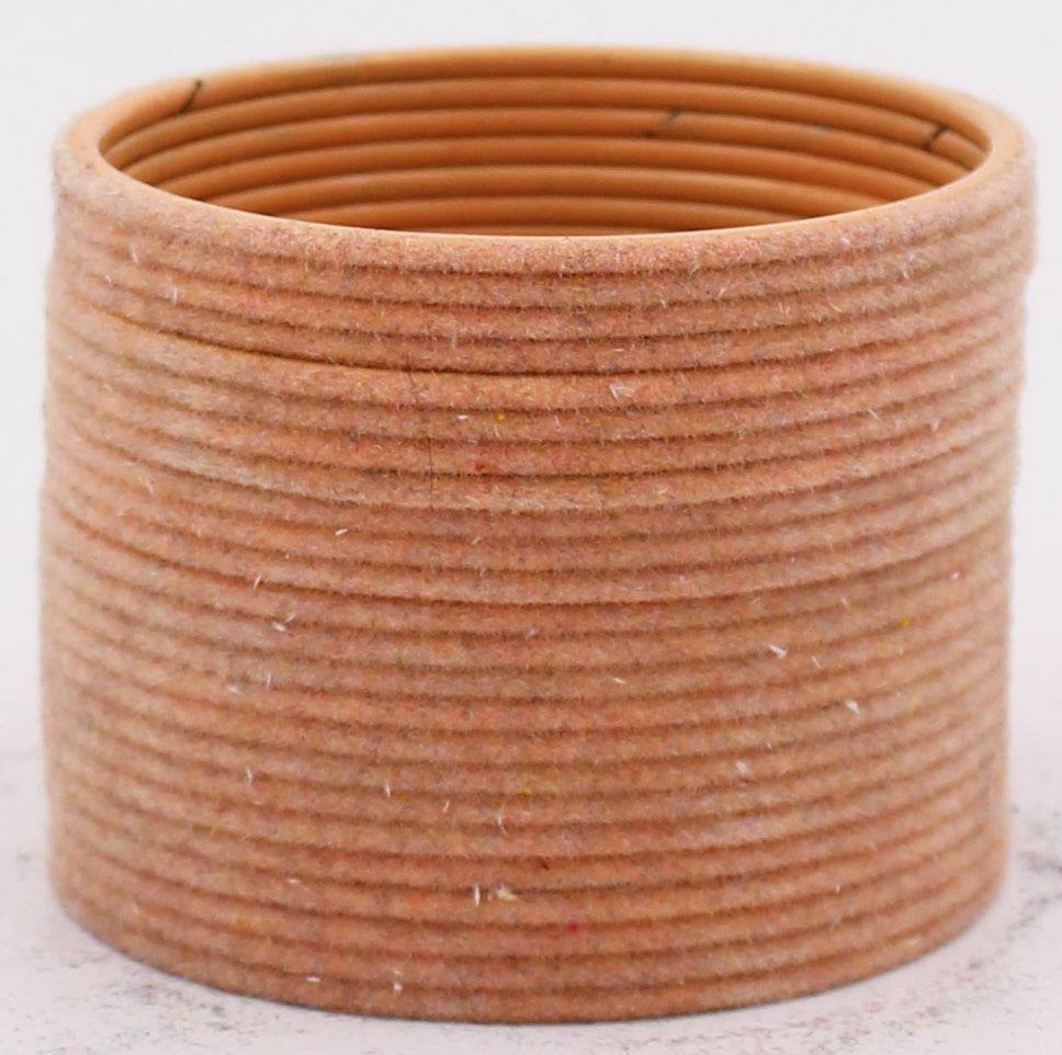 Set of 24 Plain Velvet Metal Bangles by T4 Jewels Peach Plain Metal Bangles T4 Jewels
