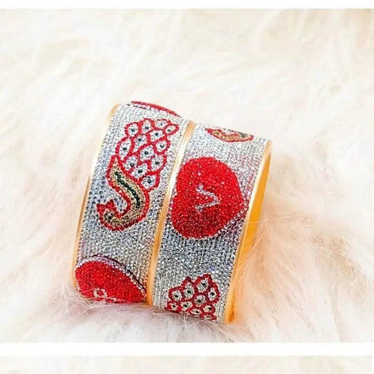 Customized Name Kada with Beautiful Initials (Pack of 2) 2.8 Name Bangles T4 Jewels