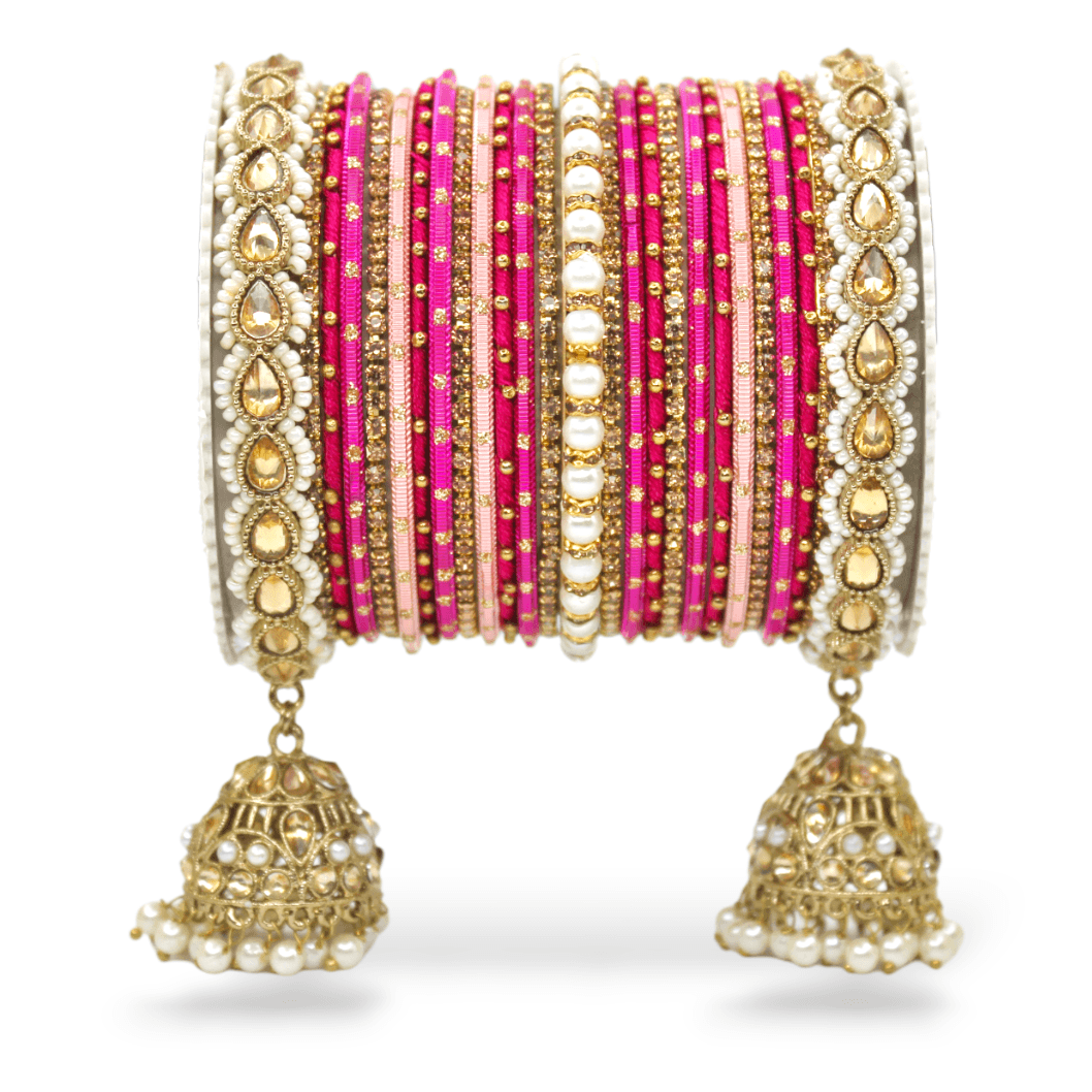 Bridal Jhumki Style Bangle set for two hands by T4 Jewels Rani All Bangle Sets T4 Jewels