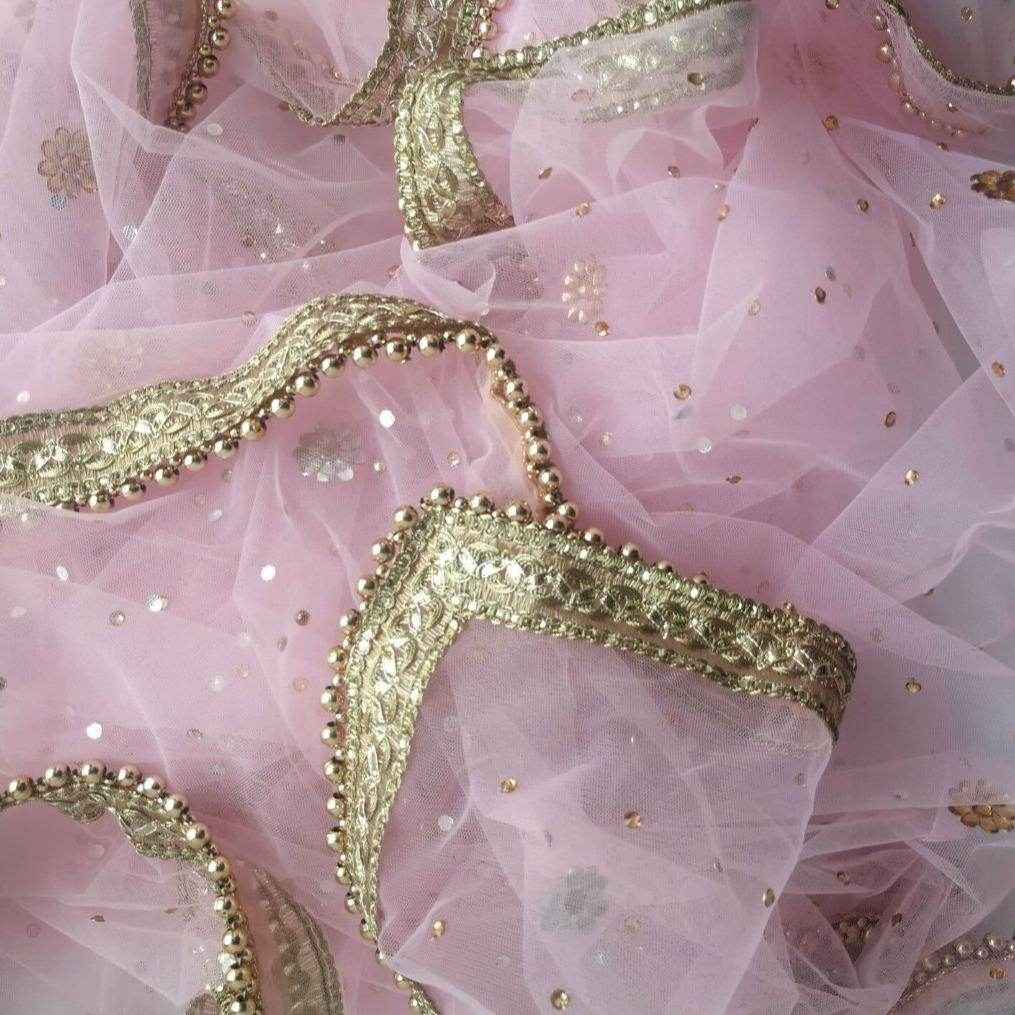 Ayesha Wedding Bridal Name Customize Chunni/Dupatta Pink Customized Chunri For Wedding T4 Jewels