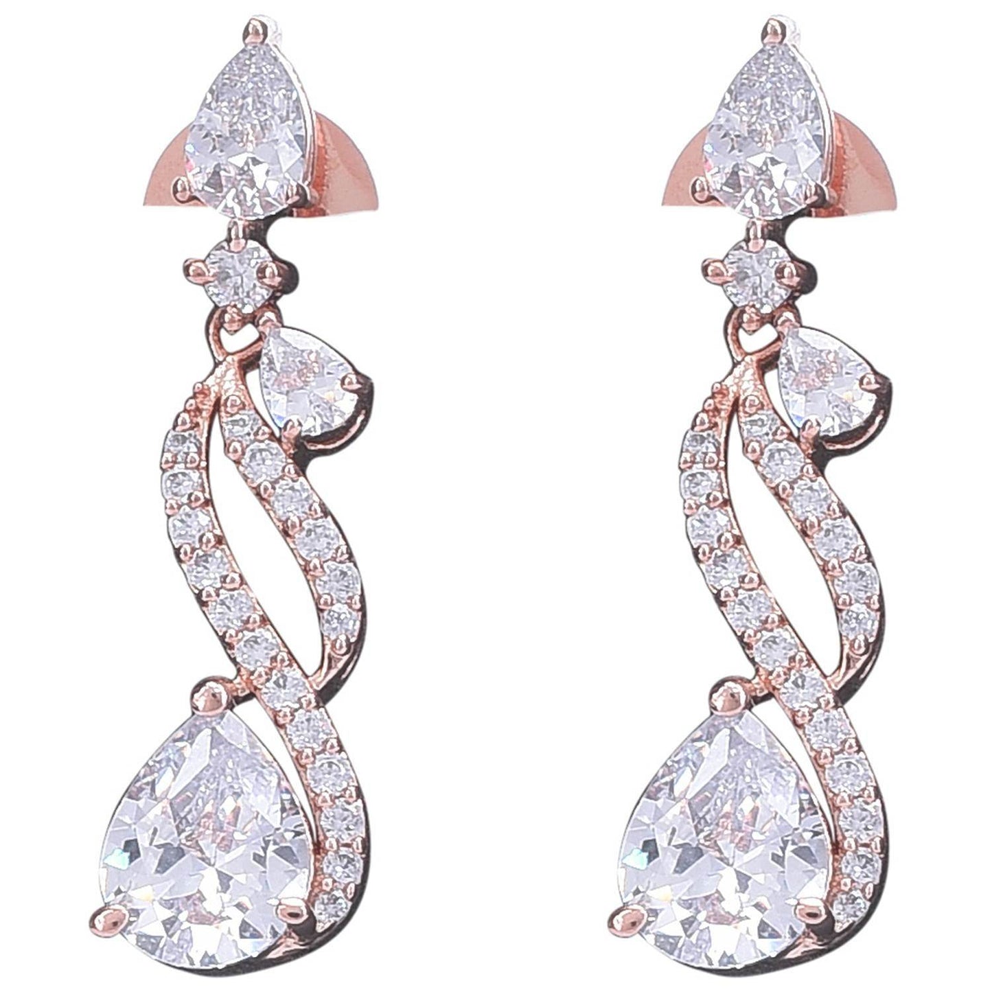 Gleaming Handcrafted CZ Necklace Set - An Opulent and Glamorous Jewelry Piece T4 Jewels