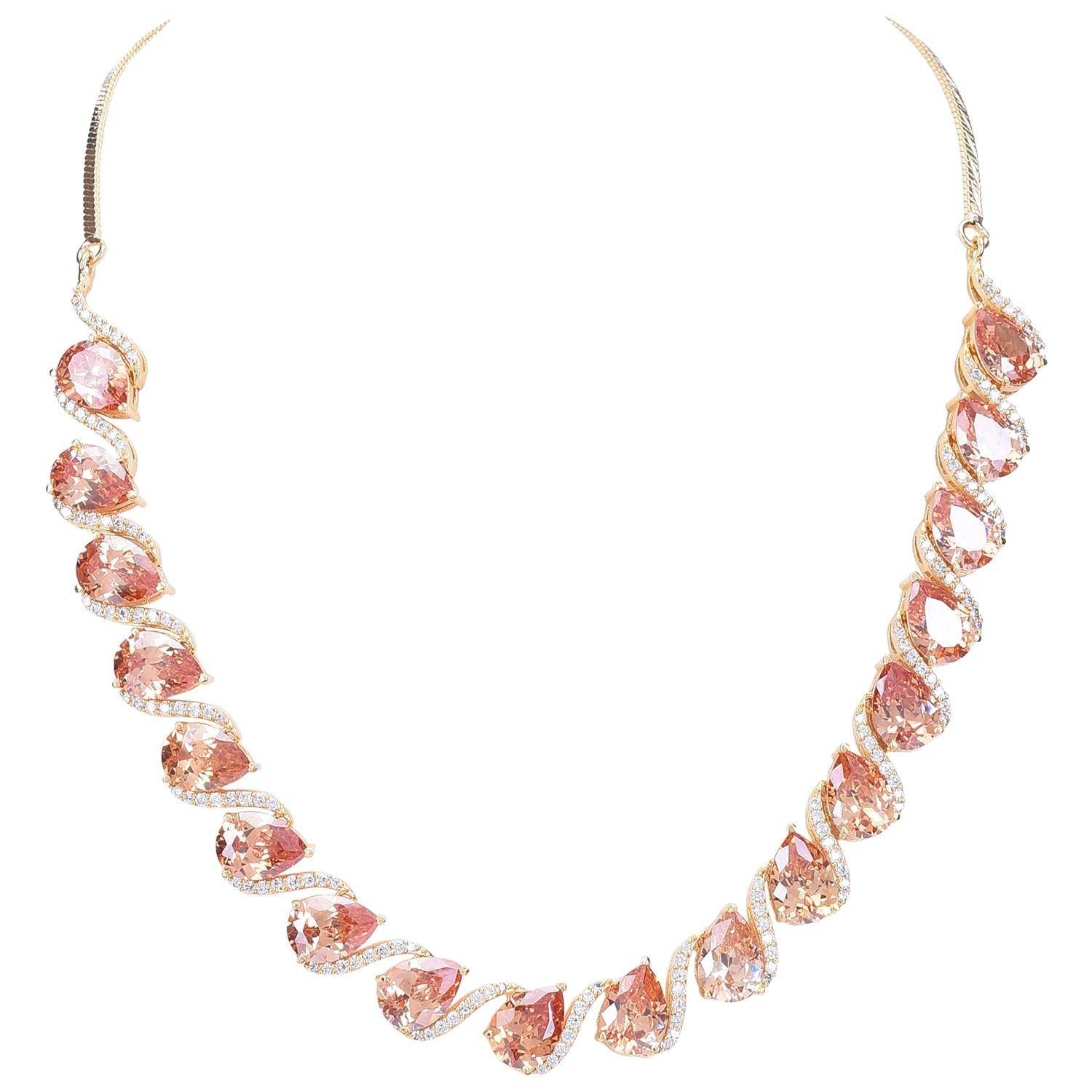 Exquisite Handcrafted CZ Necklace Set - A Stunning and Eye-Catching Jewelry Piece T4 Jewels