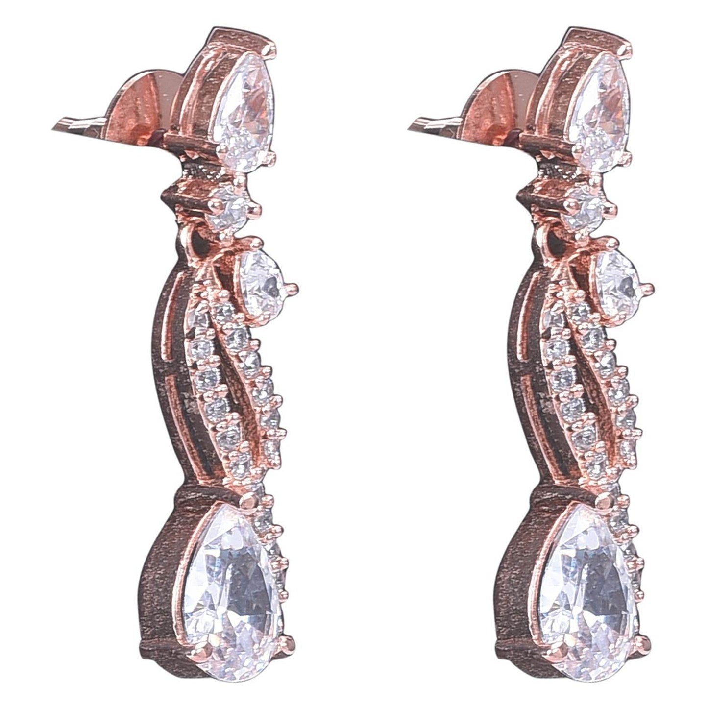 Gleaming Handcrafted CZ Necklace Set - An Opulent and Glamorous Jewelry Piece T4 Jewels