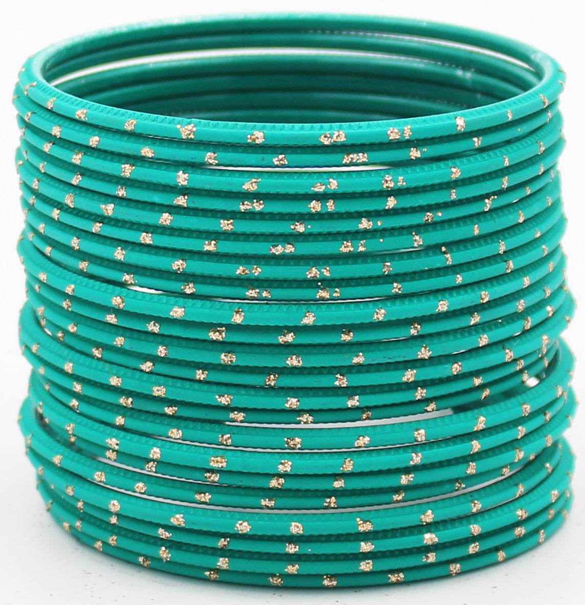 Set of 24 Plain Matte Textured Metal Bangles By T4 Jewels Radium Plain Metal Bangles T4 Jewels