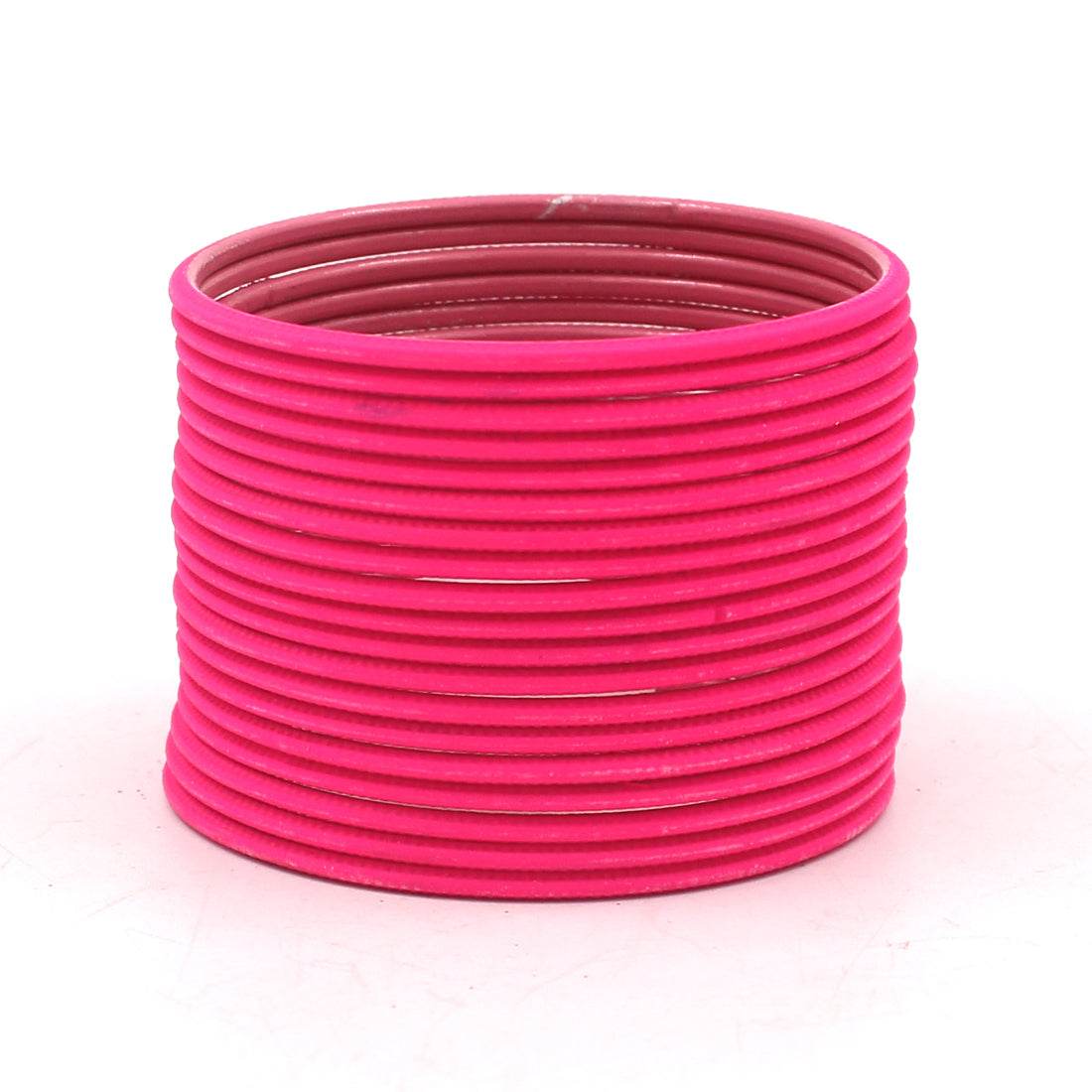 Set of 24 Solid Coloured Plain Metal Bangles by T4 Jewels Rani Plain Metal Bangles T4 Jewels