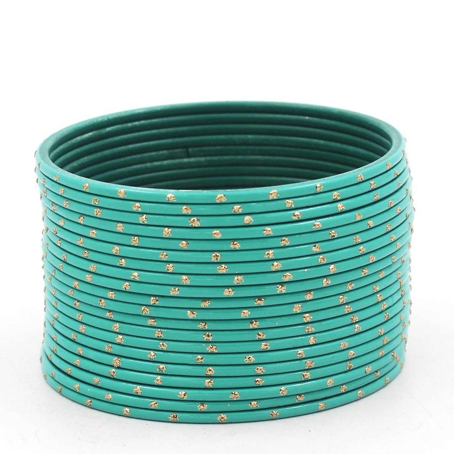 Set of 24 Matte Textured Bangles with Golden Boond by T4 Jewels Santro Plain Metal Bangles T4 Jewels