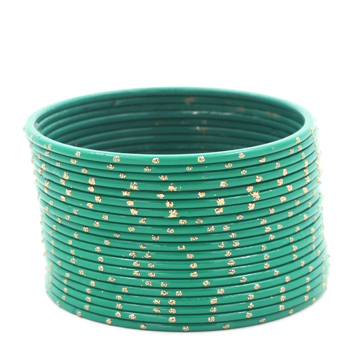 Set of 24 Matte Textured Bangles with Golden Boond by T4 Jewels Radium Plain Metal Bangles T4 Jewels