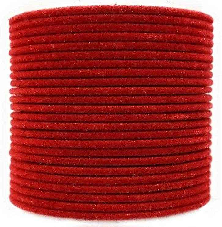 T4 Jewels Velvet Metal Bangle Set (Pack Of 24) Red Metal Bangles T4 Jewels