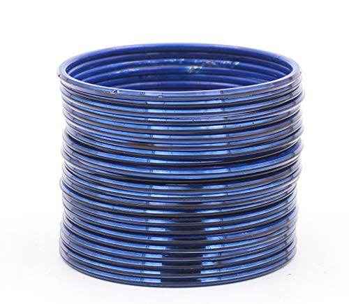 T4 Jewels Many Colors Glossy Metal Bangles (Pack Of 24). Blue Metal Bangles T4 Jewels