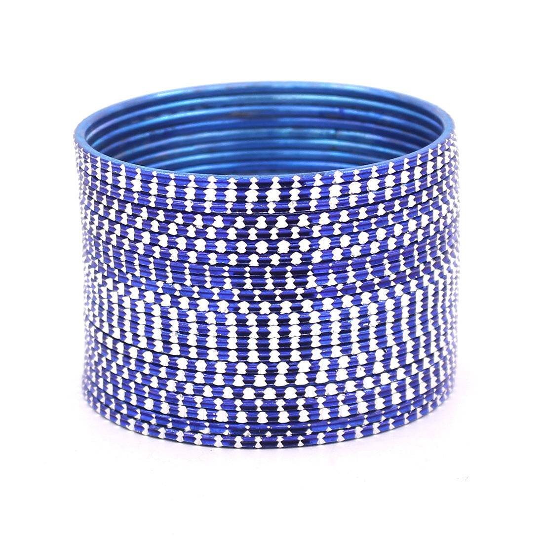 Set of 24 Shining Bangles with Cutting Design by T4 Jewels ROYAL BLUE Plain Metal Bangles T4 Jewels