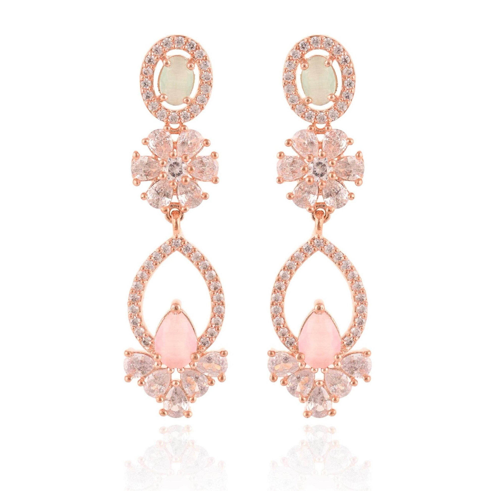 Pink Mint Adorable CZ Designer Festive Wear T4 Jewels