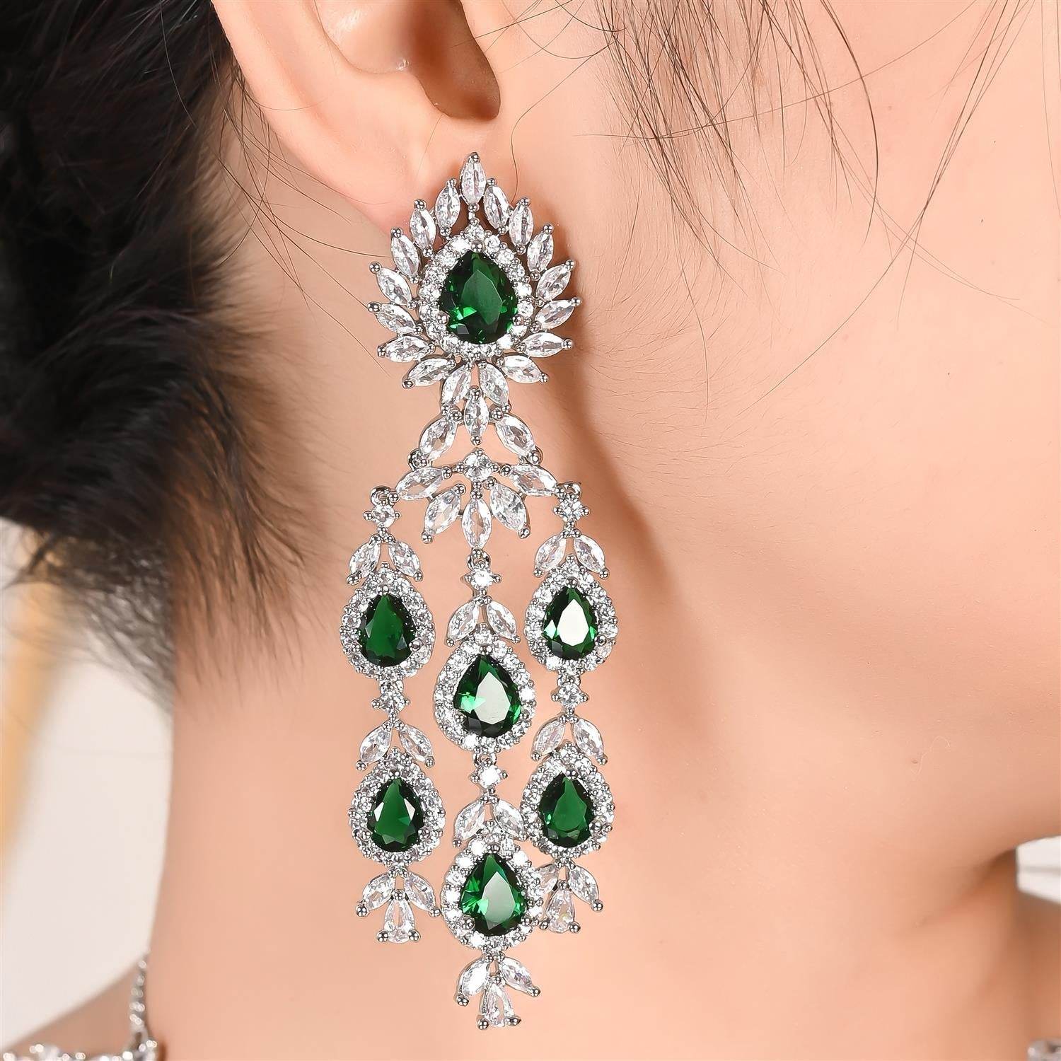 Cubic Zirconia Bridal Necklace Set Necklace T4 Jewels